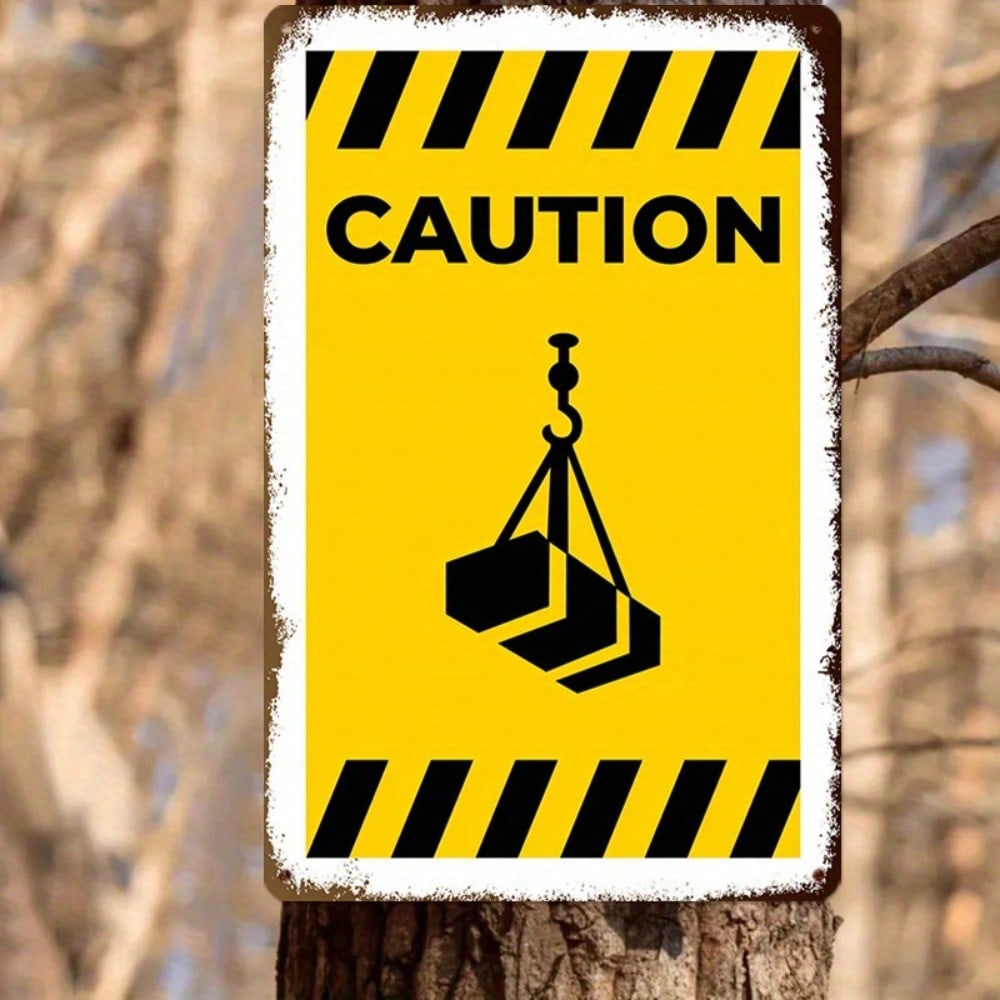 Heavy Equipment Warning Sign - 1PC Tin Sign Crane Operation Caution