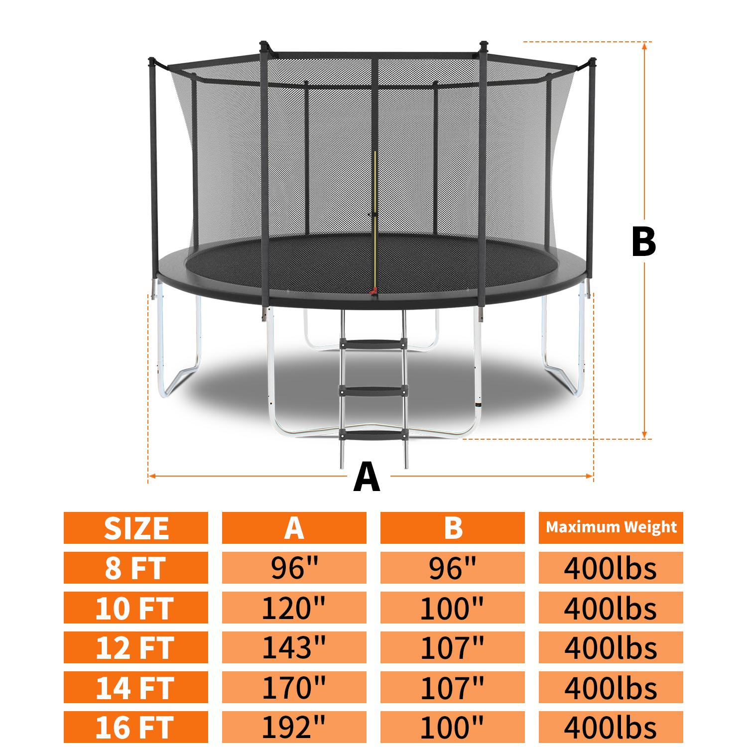 8ft Trampoline with Safety Net - Heavy Equipment Safety Training บทวิจารณ์และราคา