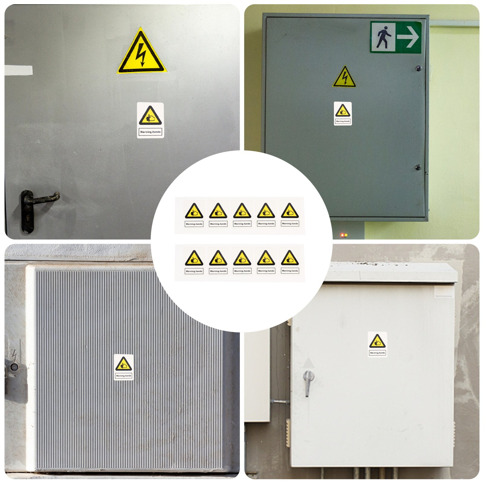 10Pcs Warning Hands Pinching S - Heavy Equipment Warning Sign บทวิจารณ์และราคา