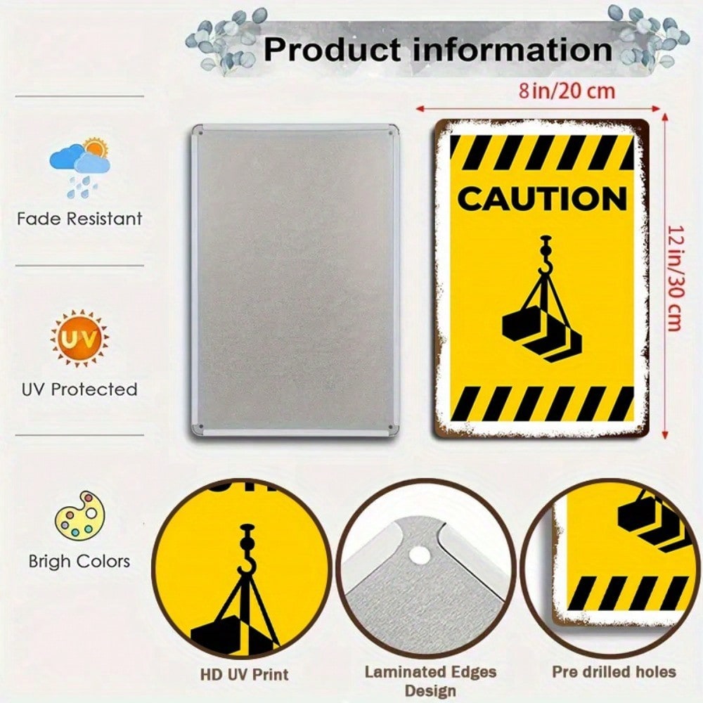 1PC Tin Sign Crane Operation C - Heavy Equipment Warning Sign บทวิจารณ์และราคา