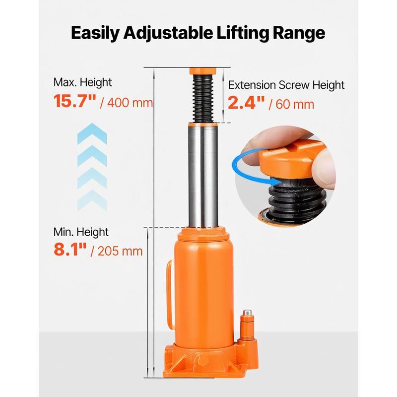 Hydraulic Bottle Jack, 12 Ton  - Welding Heavy Equipment บทวิจารณ์และราคา