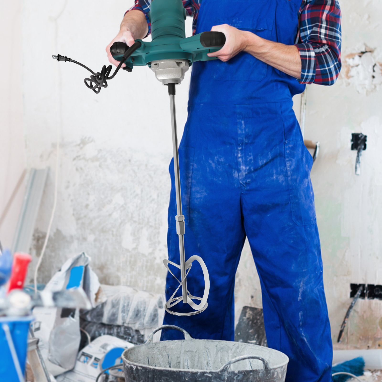 2100W Handheld Concrete Cement - Concrete Mixer Machine บทวิจารณ์และราคา