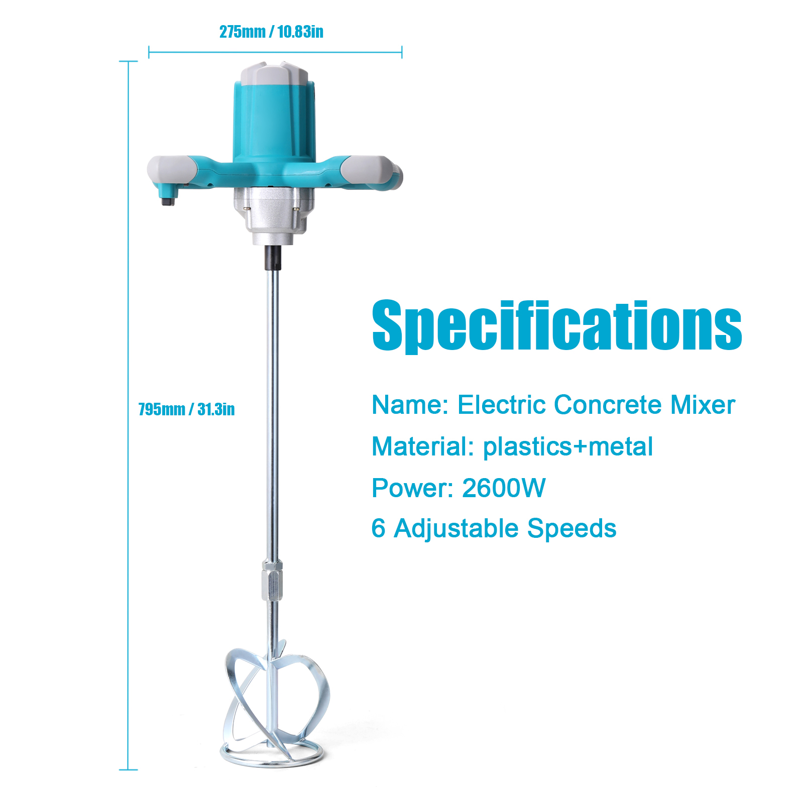 2600W Electric Concrete Mixer  - Concrete Mixer Machine บทวิจารณ์และราคา